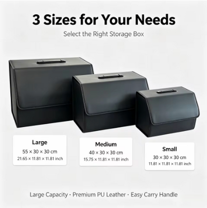 Collapsible PU Leather Trunk Organizer