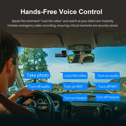 KAWA D5 2K Dash Camera - Voice Control DVR with Night Vision & WiFi APP Monitor