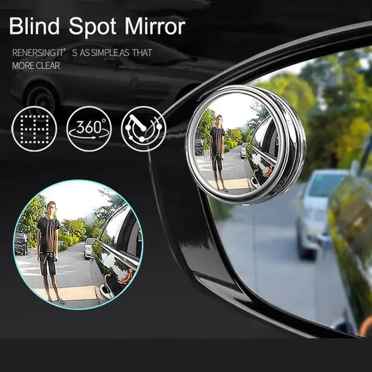 2-Piece Blind Spot Mirrors - 360° Adjustable Convex Safety Mirrors for Car
