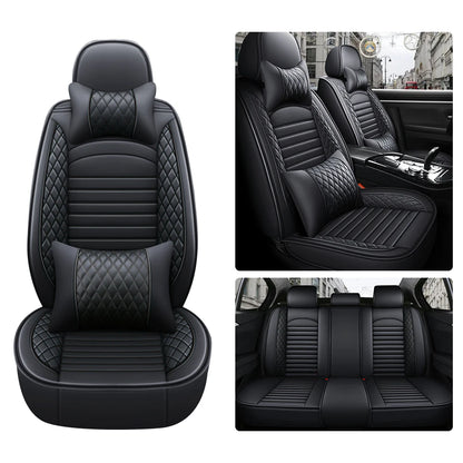 5-Seat Complete PU Leather Car Seat Cover Set - Full Interior Protection Kit