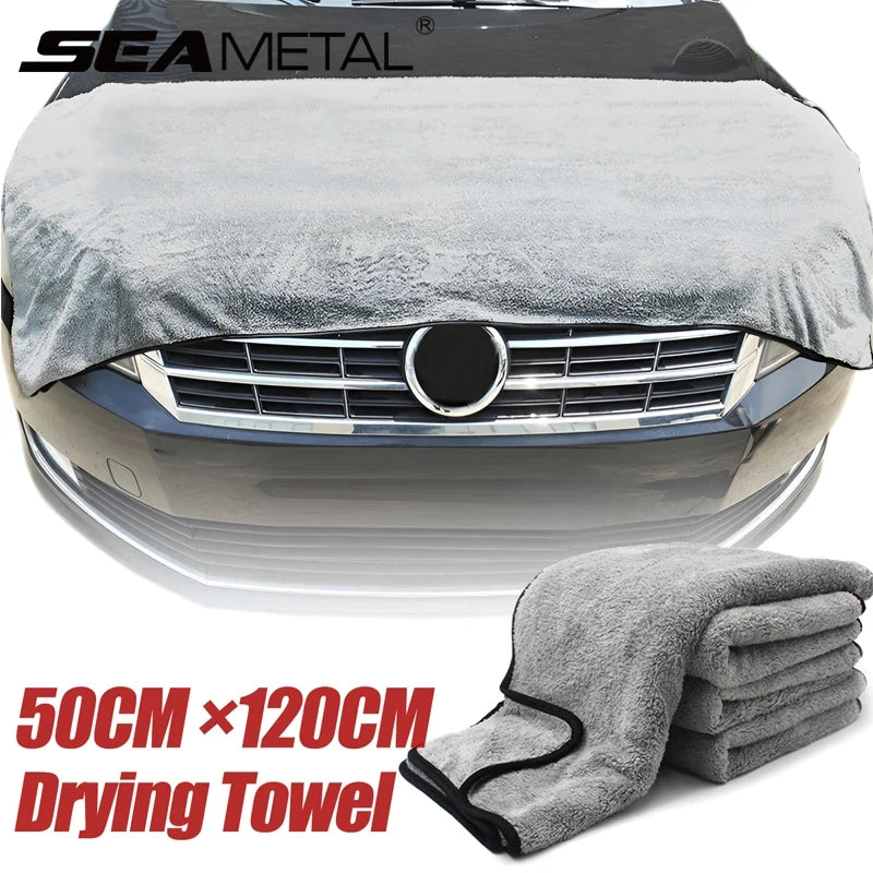 SEAMETAL Multi Sizes Car Microfiber Towel Upgraded Ultra-Soft Auto Drying Cleaning Cloth Super Absorbent Scratch-Free Towels