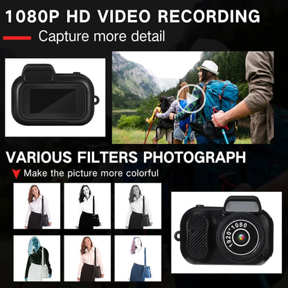 Retro Mini Camera Y3000 - 1080P HD Portable with 0.96" Screen & 8 Filters