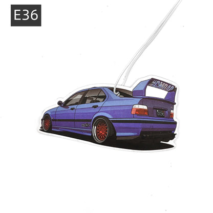 BMW Car Air Freshener Collection - Model-Specific Paper Pendants for Rearview Mirror