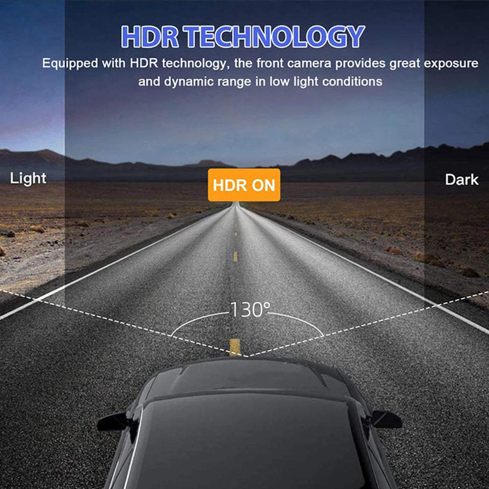 3-Camera Dash Cam System - 1080P HD with IR Night Vision & 2" IPS Screen