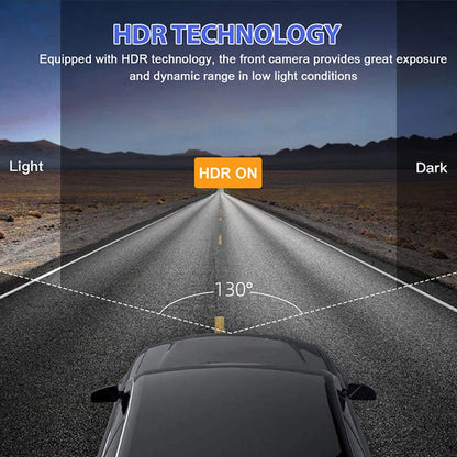 3-Camera Dash Cam System - 1080P HD with IR Night Vision & 2" IPS Screen