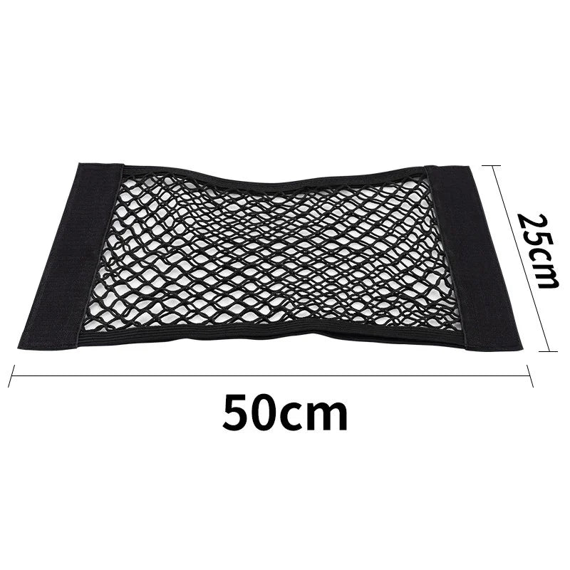 Car Storage Net Organizer - Universal Vehicle Cargo Mesh with Velcro Installation