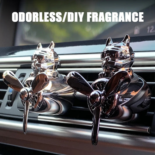 KLKLI Pilot Bulldog Car Air Freshener - DIY Perfume Propeller Vent Diffuser