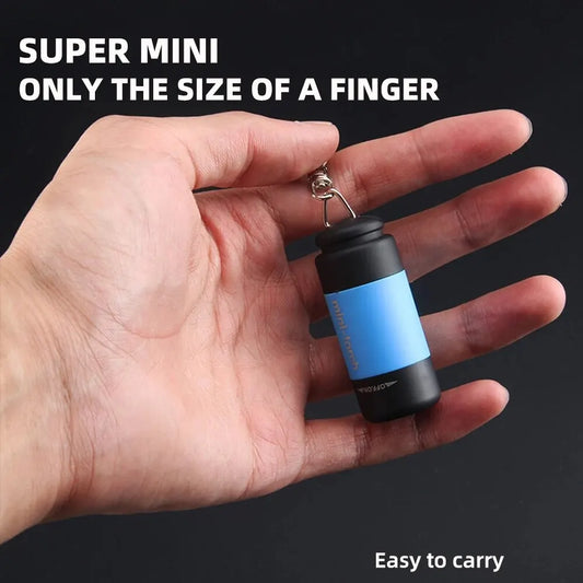 Mini USB Rechargeable Keychain Flashlight - 160 Lumen Finger-Size LED Torch