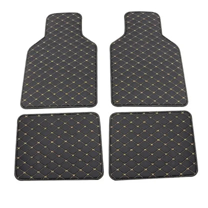 Car Floor Mats 4-Piece Set - Premium Artificial Leather with Anti-Slip Design