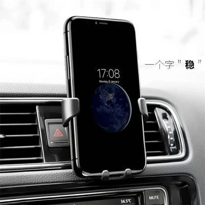 Universal Gravity Auto Phone Holder - Air Vent Clip Mount for iPhone & Samsung
