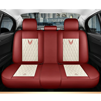 Leather Car Seat Covers Full Set - Universal PU Leather Auto Interior Protection