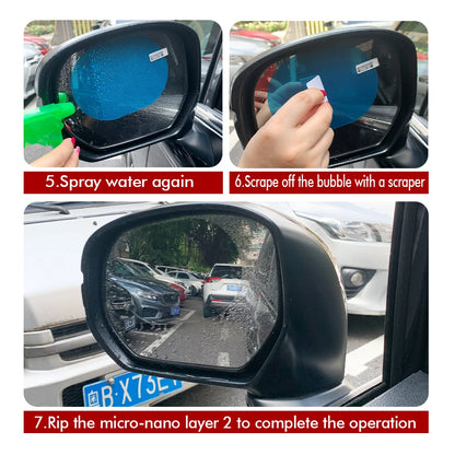 Car Rearview Mirror Rainproof Film - Anti-Fog Clear Protection for All Weather