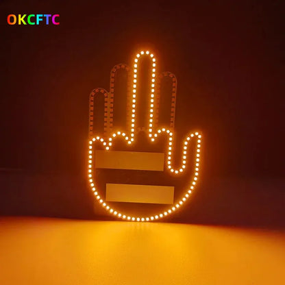 Funny Car Finger Light with Remote - LED Gesture Warning Brake Light