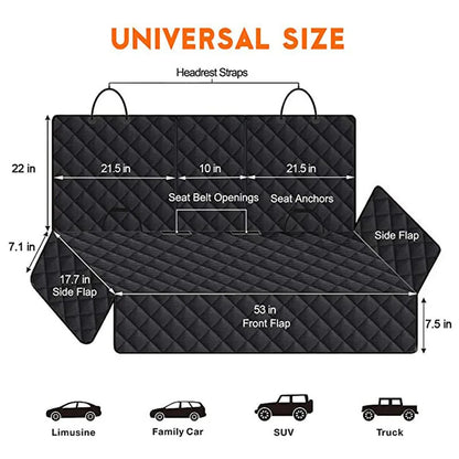 Car Dog Seat Cover - 4-Layer Waterproof Pet Protector for Back Seat