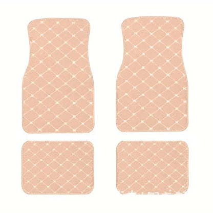 4-Piece Universal PU Leather Car Floor Mats - Waterproof Front & Rear Protection Set