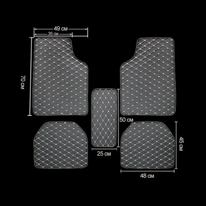 5-Piece Universal PU Leather Car Floor Mats - Waterproof Auto Interior Protection