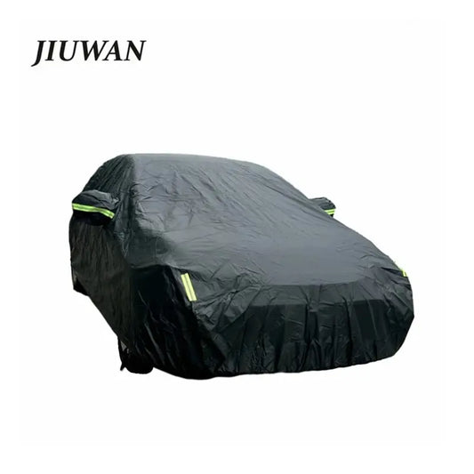 Black Car Cover with Reflective Strips - Universal Full Exterior Protection