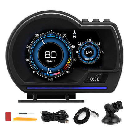 Digital HUD Head-Up Display - OBD2+GPS Car Speedometer with Speed Warning