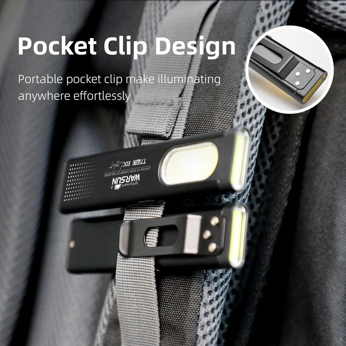 Warsun T7 LED Keychain Flashlight - 600Lm USB-C Rechargeable with Magnetic Base