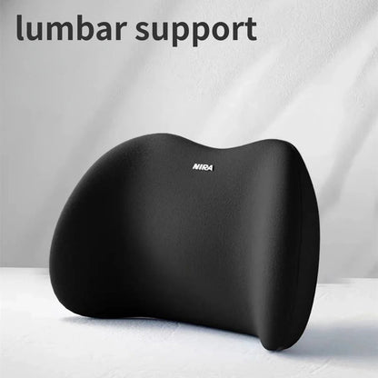 Memory Foam Car Headrest & Lumbar Support Set - Ergonomic Neck Pillow & Back Cushion