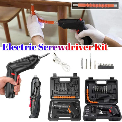 Cordless Electric Screwdriver Set 3.6V - 47-in-1 Power Tool Kit