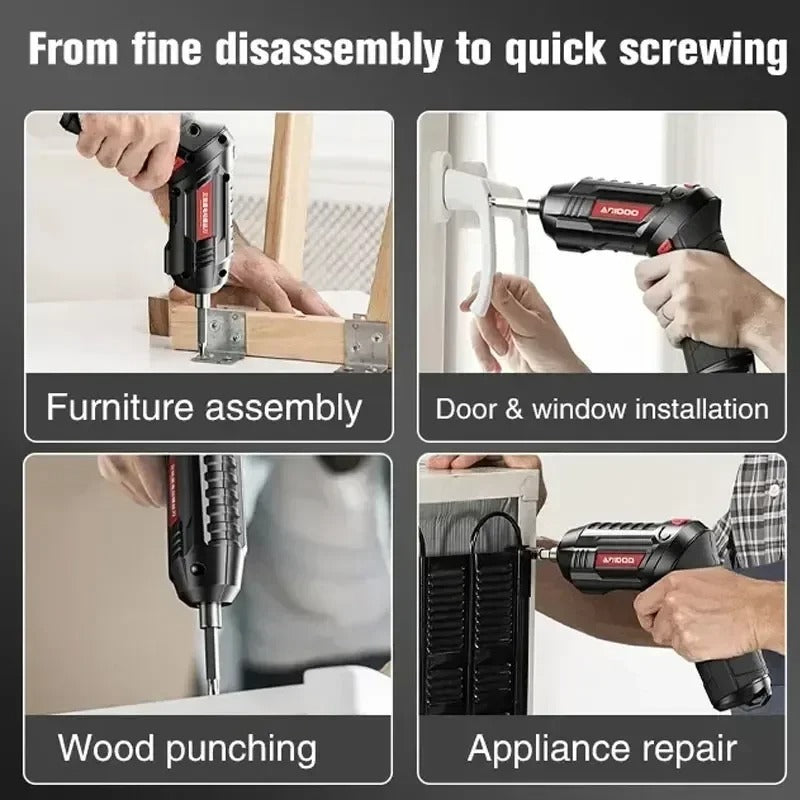 Cordless Electric Screwdriver Set 3.6V - 47-in-1 Power Tool Kit