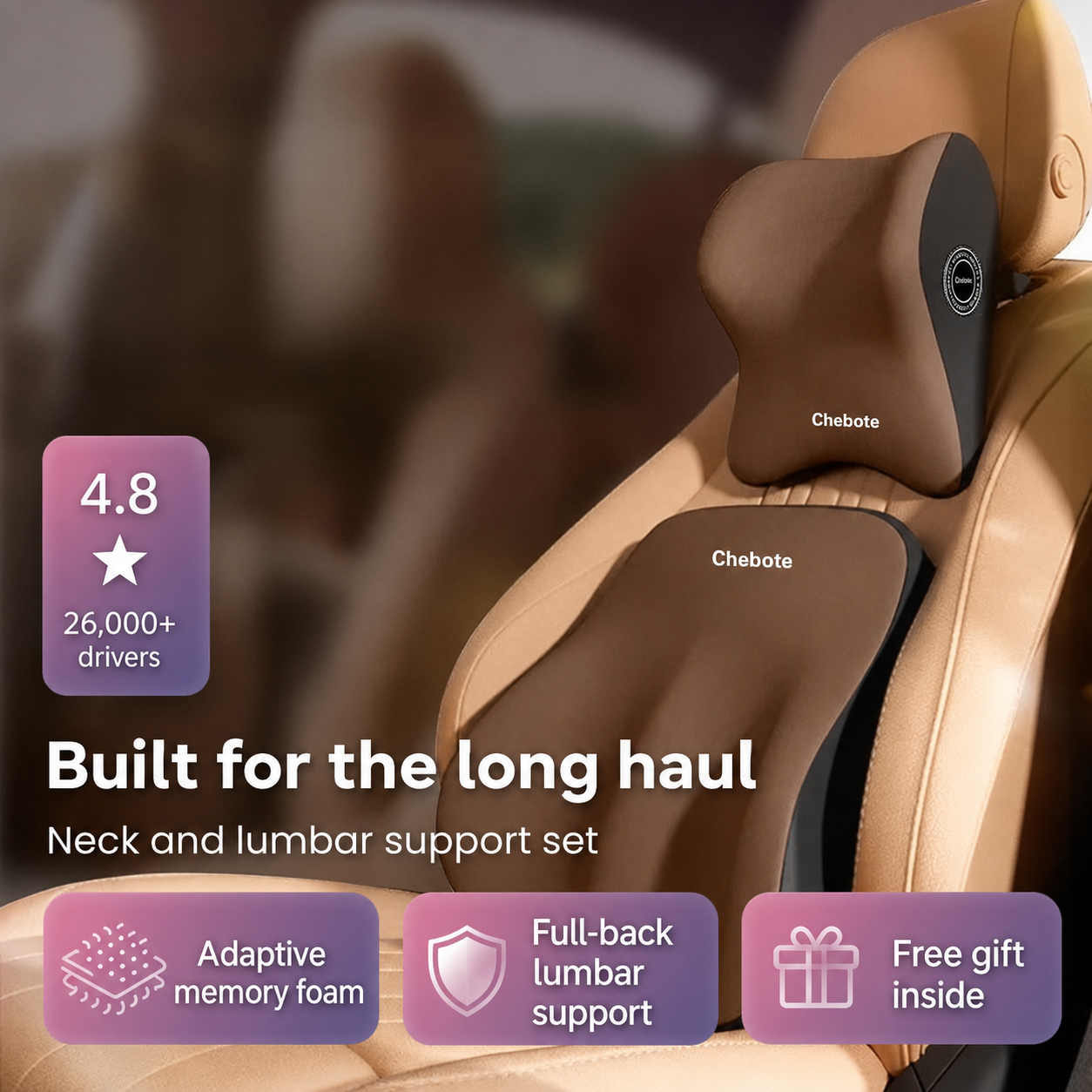Ergonomic Car Neck & Back Cushion Set