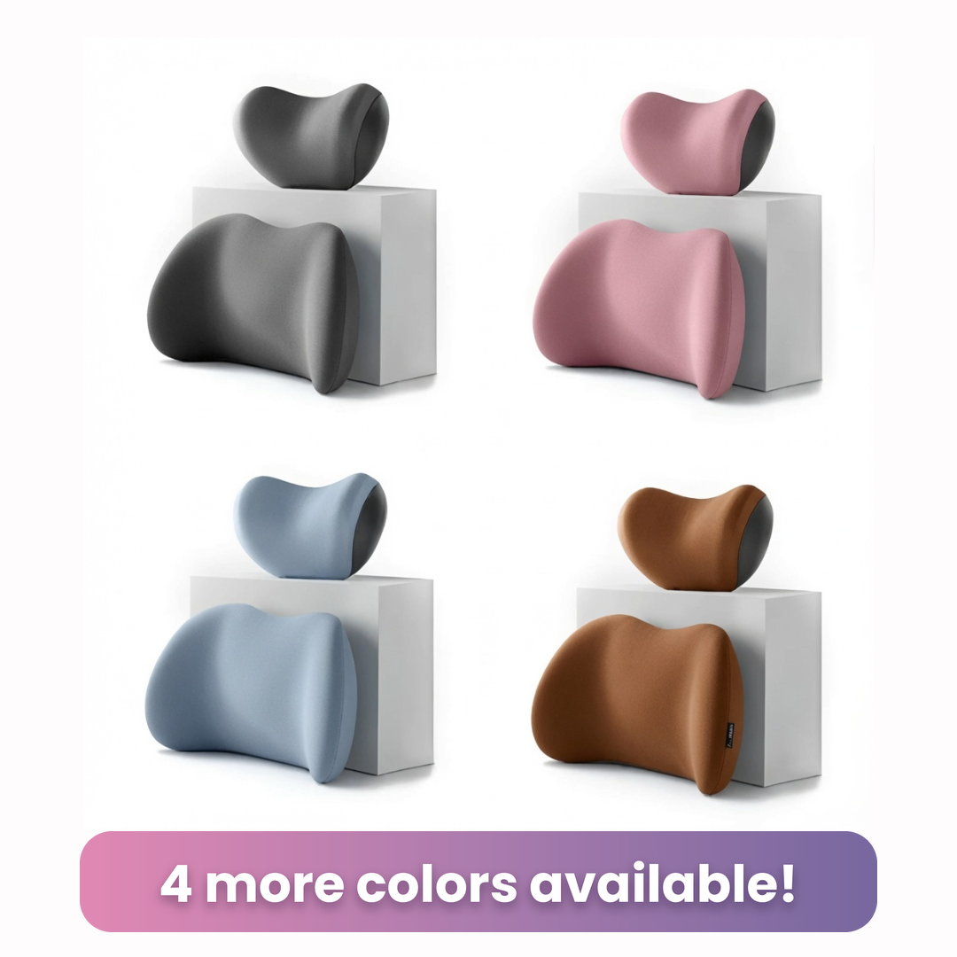 Memory Foam Neck & Lumbar Cushion Set