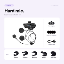 Bluetooth 5.3 Motorcycle Helmet Headset with Hard Mic