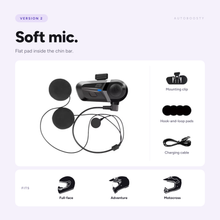 Bluetooth 5.3 Motorcycle Helmet Headset with Soft Mic